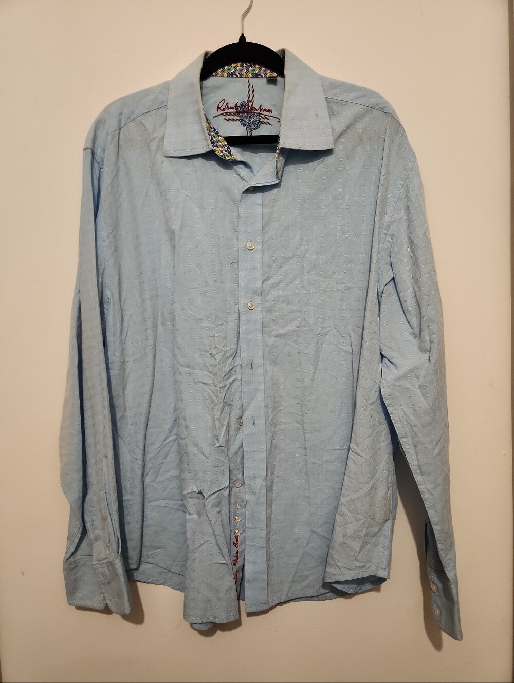 Robert Graham Coupe Classique Button Shirt 2xl Light Blue